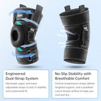 Hinged Knee Brace with Dual Hinges & Patella Compression Pads – Strong Knee Support for ACL, MCL, Meniscus, Joint Stability – Adjustable Open Patella Design for Men and Women, Plus Size Fit (Large)