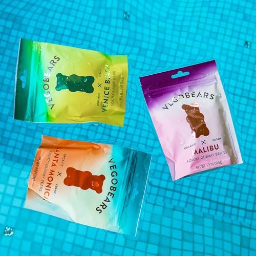 VegoBears Vegan Gummy Bears Variety Pack – Organic Gummy Bears, Vegan Gummies, Organic Candy, Vegan Candy, Gelatin-Free Gummies