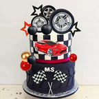 27 PCS Racing Wheel Cake Topper Tyre Cake Decorations for Racing Theme Race Car Birthday Supplies (01)