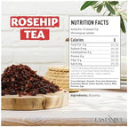 Eastanbul Rosehip Tea, 10.5oz, Rose Hips with Hibiscus, Loose Leaf Tea, Rosehips & Hibiscus Flowers, Mediterranean Dried Herbs, Natural, Vegan, Gluten Free, Caffeine Free, Non GMO