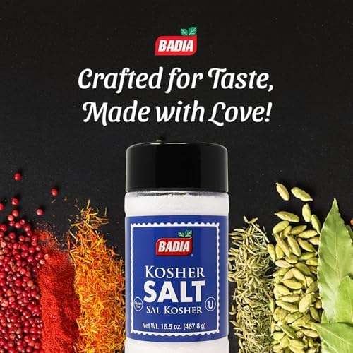 Badia Kosher Salt, 16.5 oz – Essential Kitchen Kosher Salt for Cooking, Baking & Everyday Seasoning