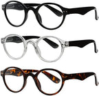 Success Eyewear Reading Glasses 3 Pair Spring Hinge Professor Readers for Men and Women Fashion Glasses for Reading