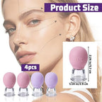 4 Pcs Facial Cupping Therapy Set, Silicone Face Cupping Kit for Massage, Anti Cellulite Cup Massage Tool Vacuum Suction Cup for Eye Face Vacuum Massager