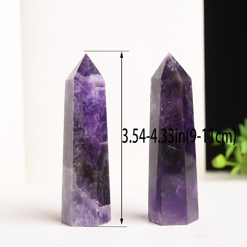 1PCS Dream Amethyst Natural Crystal Towers 3.54-4.33" Healing Crystal Wand 6 Faceted Chakra Reiki Meditation Therapy