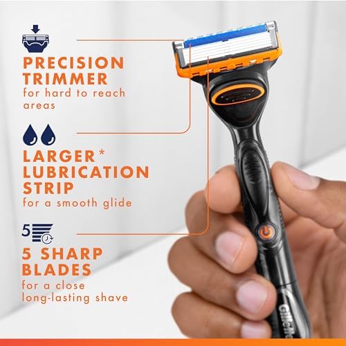 Gillette Fusion5 Power Razor Blade Refills for Men, 8 Count, with Precision Trimmer