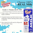 Prairie Farms Milk 2% Percent, Shelf Stable, Reduced Fat, Boxed & Ulta Pasteurized (UHT), Vitamin D White Milk - Preservative and Hormone Free, Gluten Free, Kosher, Made in USA - 1 Quart (4 Pack)