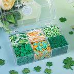 St Patricks Day Sprinkles - 6.53oz Green Shamrock Sprinkles for Cake Decorating, Assorted with Jimmies, Nonpareils, Confetti, Edible Sugar Candy for Baking, Cupcake, Cookie, Ice Cream Toppings