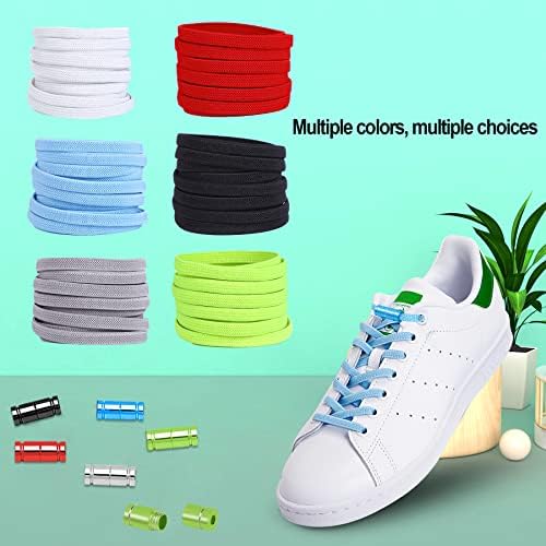 VOCOOL 6 Pairs No Tie Elastic Shoe Lace Elastic Tieless Shoelace, One Size Fits All Adult and Kids, 6 Colors