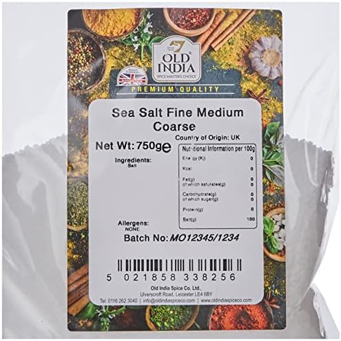 Old India Sea Salt Fine Medium Coarse 750 g