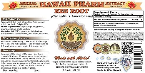 Red Root Liquid Extract, Red Root (Ceanothus Americanus) Tincture, Herbal Supplement, Hawaii Pharm, Made in USA, 2 fl.oz