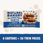 Nature’s Bakery Gluten Free Fig Bars, Blueberry, Real Fruit, Vegan, Non-GMO, Snack bar, 6 boxes with 6 twin packs (36 twin packs)