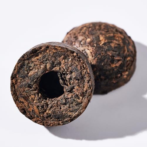 Yunnan Ripe Pu-erh Tea Tuocha, 10 Mini Pu'er Tea Cakes (50g) – Aged Tree Fermented Black Tea, Smooth & Sweet, Individually Wrapped for Easy Brewing