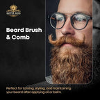 Beard Brush & Comb Set for Men – Boar Bristle Beard Brush + Pear Wood Comb – Anti-Itch, Softening & Styling Grooming Kit – Natural Beard Care Tools for Thick, Healthy Beard