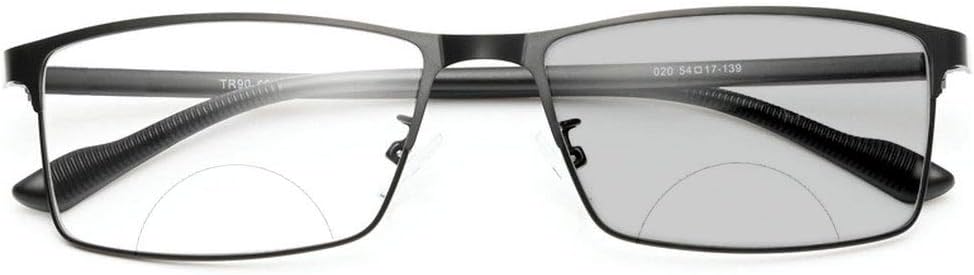 mincl/Mens Bifocal Reading Glasses Vintage Transition Photochromic Sunglasses Square Clear Magnification Presbyopia