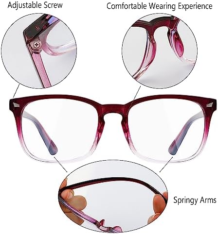 Blue Light Blocking Glasses, 2 Pack Blue Light Glasses Men, Blue Light Glasses Women Eyeglasses Bluelight Eyestrain