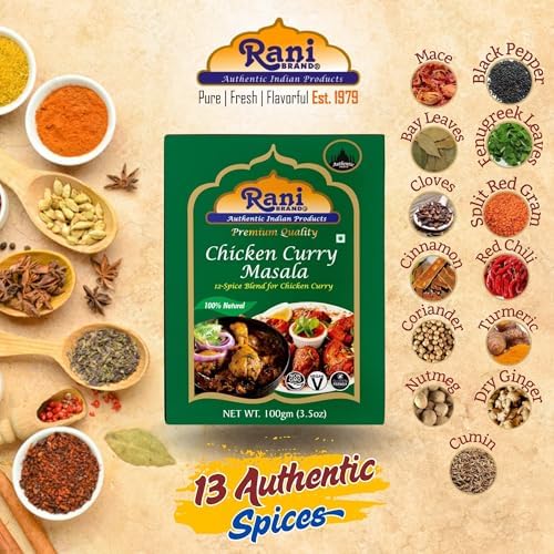 Rani Chicken Curry Masala (Indian 13-Spice Blend for Chicken) 3.5oz (100g) ~ All Natural | Vegan | No Colors | Gluten Friendly | NON-GMO | Indian Origin