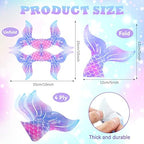 50 Pieces Mermaid Party Napkins Mermaid Tail Paper Napkins 5 x 5 Inches Disposable Plates Decorations Under The Sea Funny Supplies for Birthday Party Decor