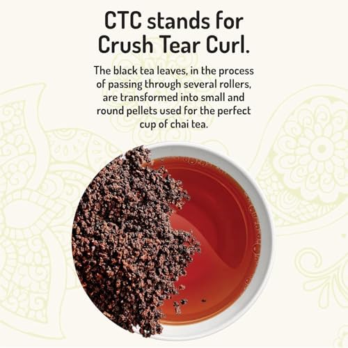 Tea India CTC Assam Loose Leaf Black Tea Strong, Full-Bodied Flavorful Blend Of Premium Black Tea Made with Natural Ingredients Traditional Indian Tea Caffeinated Iced Tea Breakfast Tea 3LB