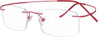 Eyekepper Titanium Rimless Reading Glasses Readers Women Red +1.25