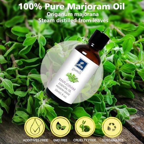 GM Gumili Marjoram Essential Oil 1 Oz – 100% Pure Natural Sweet Marjoram Essential Oil for Diffuser, Skin, Massage & DIY, Fresh Herbal Aroma