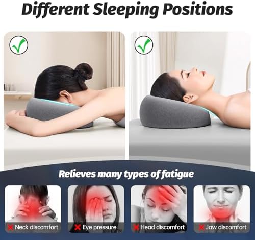 xiaomubiao Face Down Pillows for Massage Table, Massage Headrest for Bed, Face Pillow for Stomach Sleeping, BBL Pillow After Surgery Post Eye Surgery & Vitrectomy Recovery, Removable Cover Grey