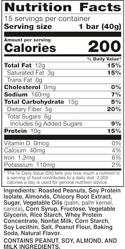 Nature Valley Protein Chewy Snack Bars, Salted Caramel Nut, 15 Bars, 21.3 oz