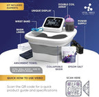 Vital Vibes Ultimate Ionic Foot Bath Detox Machine - Foot Detox Machine for Spa Bath with Touch Display - Epsom Salt & Towel - Collapsible Soaking tub -2 Powerful Array- Ion Wristband-Tub Liners