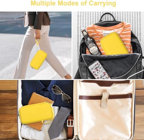 Canboc Diabetic Supplies Case, Carrying Organizer for Glucose Meter, Lancing Device, Blood Sugar Test Strips, Lancets, Insulin Pens, Alcohol Wipe and Diabetes Care Accessories, Yellow