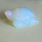 2'' Hand Carved Gemstone Crystal sea Turtle Figurine Animal Carving Statue Home Decor (White opalite)