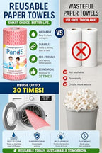 Reusable Paper Towels Washable, 60 Cts Disposable Cleaning Dish Cloths, Multi-Purpose Kitchen Wipes Roll, Pink
