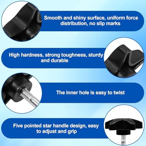 Rollator Walker Replacement Knobs for Wheels 2 Set Rollator Parts Knobs Drive with M6 Track Bolt Set