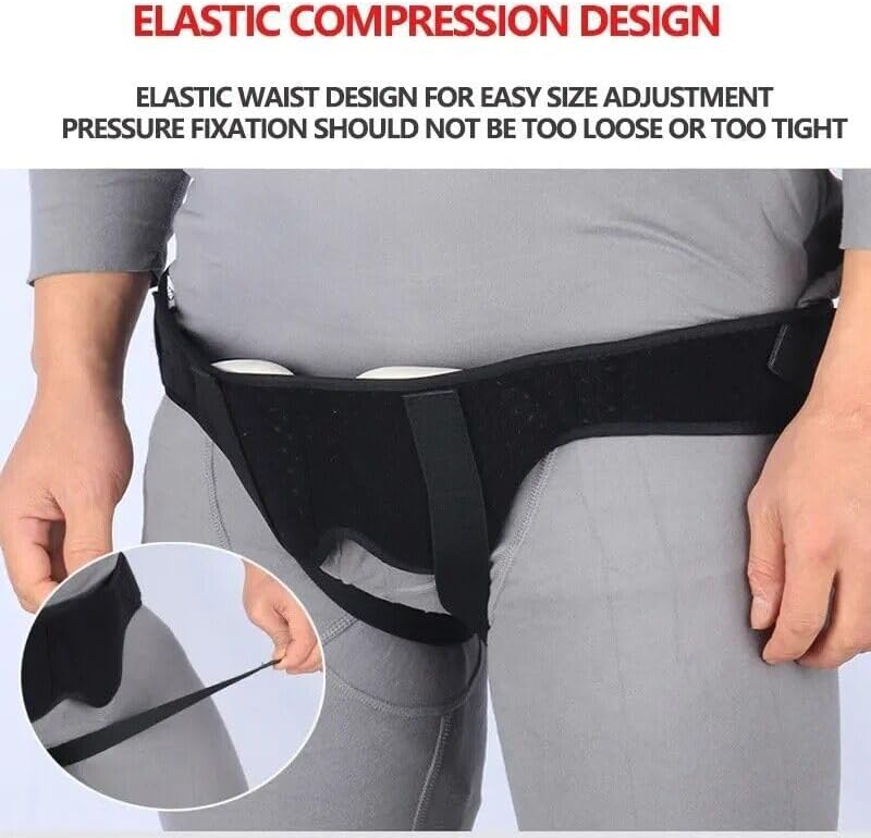 PENINSULA LOVE Hernia Belt for Men Double Inguinal Truss Hernia Support Brace with 2 Removable Compression Pads Adjustable Groin Pain Relief Waist Strap