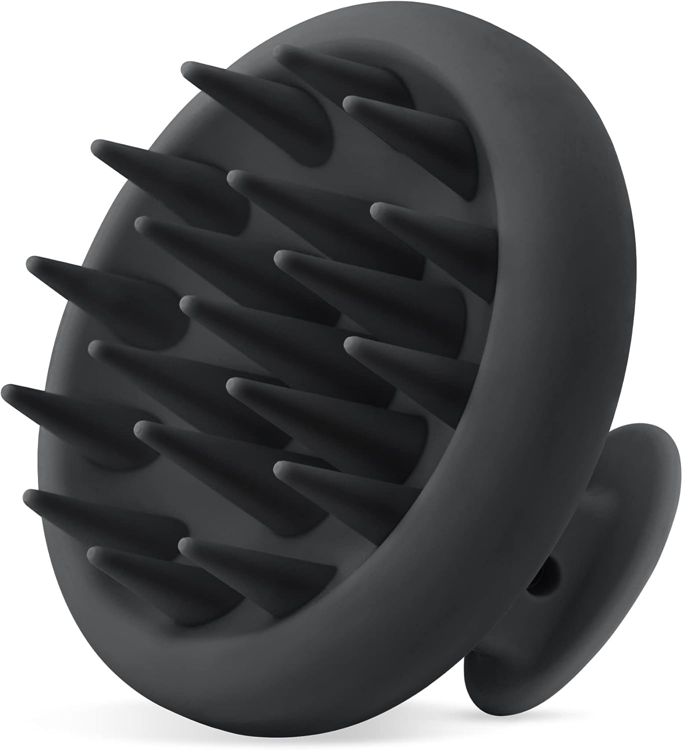 HEETA Scalp Massager Hair Growth, Scalp Scrubber with Soft Bristles, Integrated Silicone Design, Exfoliator for Dandruff Removal & Relaxation, Shampoo Brush Fit Wet Dry Hair Use, Black