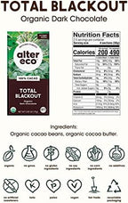 Alter Eco | Dark Chocolate Bars | Pure Dark Cocoa, Fair Trade, Organic, Non-GMO, Gluten Free (4-Pack Total Blackout)