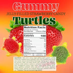 SweetGourmet Jelly Filled Gummy Turtles, Strawberry Flavor, Chewy Candy, Turtle Shape, 1 Pound