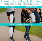 Vive Catheter Leg Bag Holder for Men & Women (2 Pack) - Nephrostomy & Foley Catheter Bag Holder & Cover - Urine Drainage & Storage Bag Holder Stays in Place - Catheter Stabilization (Medium)