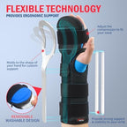 FEATOL Resting Hand Splint Stroke Hand Night Immobilizer with Removable Splints- Pain Relief For Carpel Tunnel, Stroke Recovery, Arthritis, Tendinitis-Functional Support Wrist Finger Brace-Left Medium-For Men and Women