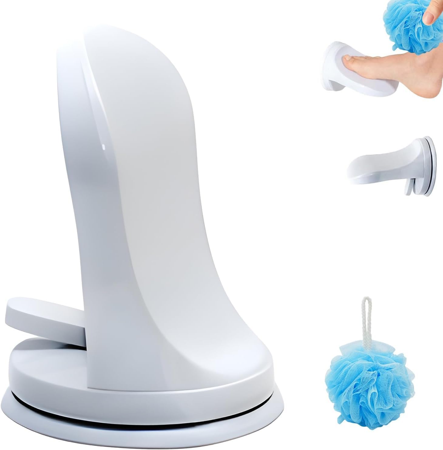 Shower Step - Shower Foot Rest for Shaving Legs, No-Hole Design, Strong Suction Cup, Non-Slip Bathroom Foot Pedal for Inside Shower Shaving