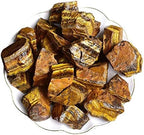 Tiger's Eye Raw Crystals, Large 1.25-2.0" Healing Crystals Natural Rough Stones Crystal for Tumbling, Cabbing, Fountain Rocks, Decoration, Polishing, Wire Wrapping, Wicca & Reiki