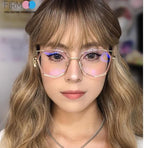 Firmoo Cat Eye Blue Light Blocking Glasses with Gemstone Pendant for Computer Reading Glasses for Women UV400 Protection