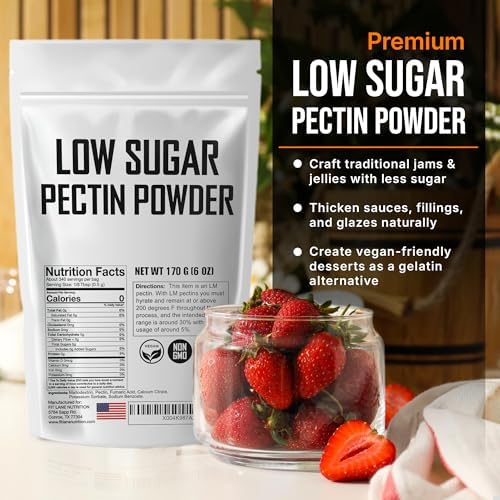 Low Sugar Pectin for Canning Jam and Jellies 6 oz - Natural, Vegan and NON-GMO - Premium Bulk Ingredient by Fit Lane Nutrition