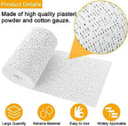 10 Pack Plaster Bandages 4" x 15 ft Plasters Cloth Rolls Plaster Gauze Strips Bulk for Hobby Craft, Mask Making, Scenery Art, Belly Cast, Body Casts