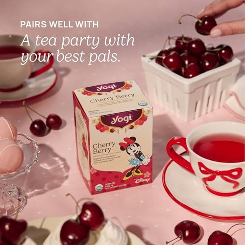 Yogi Cherry Berry Tea (4 pack, 16 each) - Caffeine-Free Organic Herbal Tea