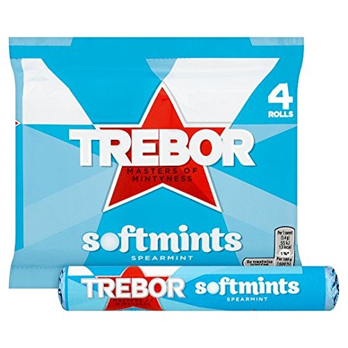 Trebor Spearmints Softmints 4 Rolls | Pack of 4 80 mints approx| 179g (6.31 Ounce)