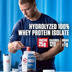 Dymatize ISO100 Whey Protein Powder Isolate, Cookies & Cream, 25g of Protein, 5 Pound, 5.5g BCAAs, Less Than 120 Cal., Gluten Free, 1g Fat, 1g Sugar, 2g Carb (74 Servings)