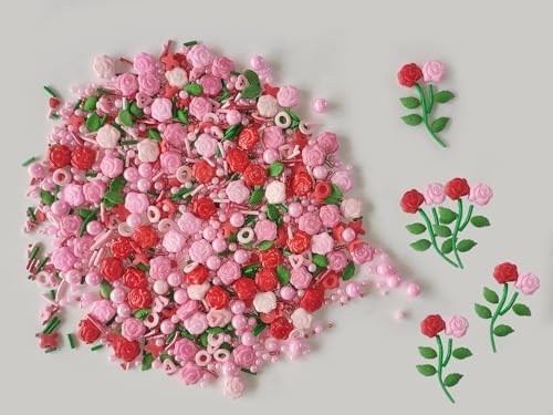 Candy Valentine's Day Rose Edible Cake and Cupcake Sprinkles Cake Topper Sprinkles Decoration Candy Cupcake Dessert Cookie Holiday