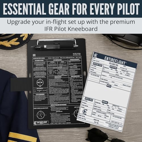 IFR Pilot Kneeboard Aviation Knee Board with Flight Notepad | Pilot Accessories For Student Essentials | Premium aluminum Kneeboard | Flight Simulator Accessories