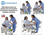 MedCo Technology Premium Seated Transfer Board, Friction-Reducing High Density Plastic, Soft Edges, Anti-Slip Pads, Curved with Transport Handle. Perfect for Bed, Wheelchair, Toileting, and More