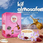 1 Box Kif Almosafer Instant Arabic Coffee With Saffron Natural Arabian Strong Rich Pure Traditional Oriental Enjoy Authentic Coffee Taste Of From The Gulf Region (12 Sticks x 5gm)) كيف المسافر
