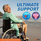 NYOrtho Wheelchair Wedge Seat Cushion - Wedge-Shaped Cushion for Wheelchairs, Office Chairs, Car Seats - Firm Foam with Quick Release Straps and Nonslip Bottom - Made in USA